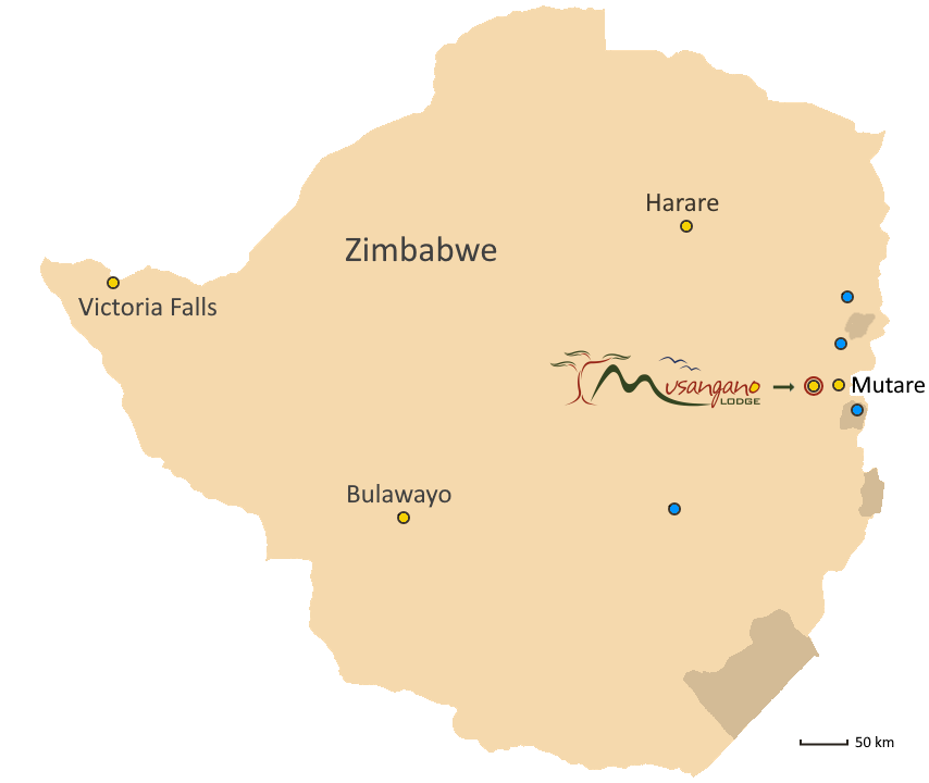 Map of Zimbabwe